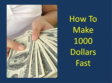 How to make 1000 dollars fast. Things To Know About How to make 1000 dollars fast. 